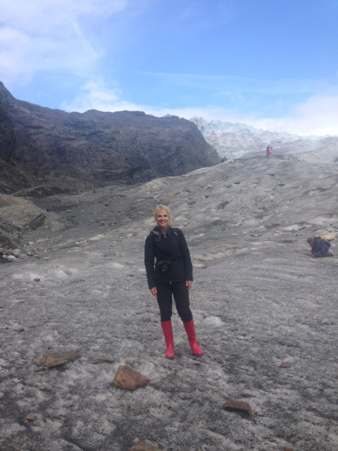 Del Bright standing on a glacier