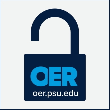 PSU OER logo showing an open padlock